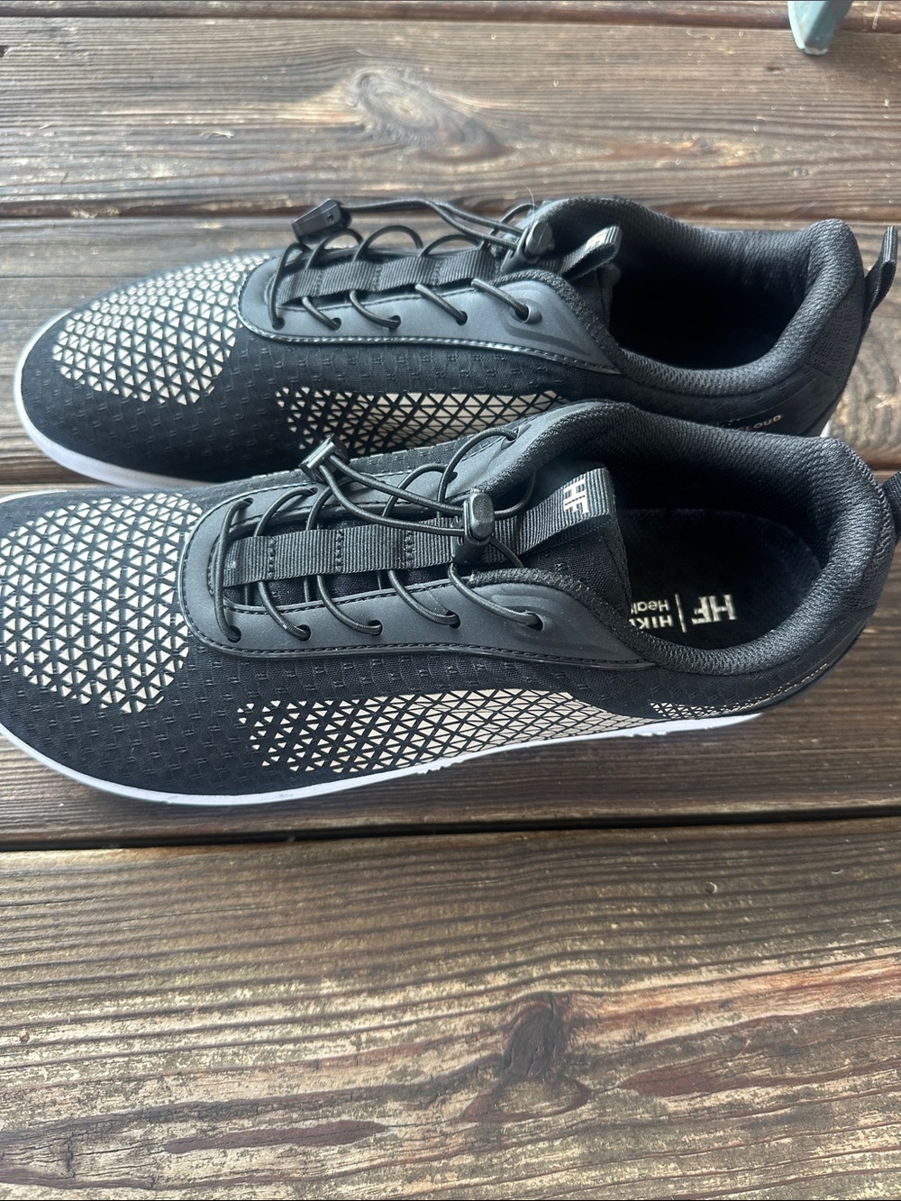 Hike Footwear Men's Black Athletic Sneakers with Geometric Detail